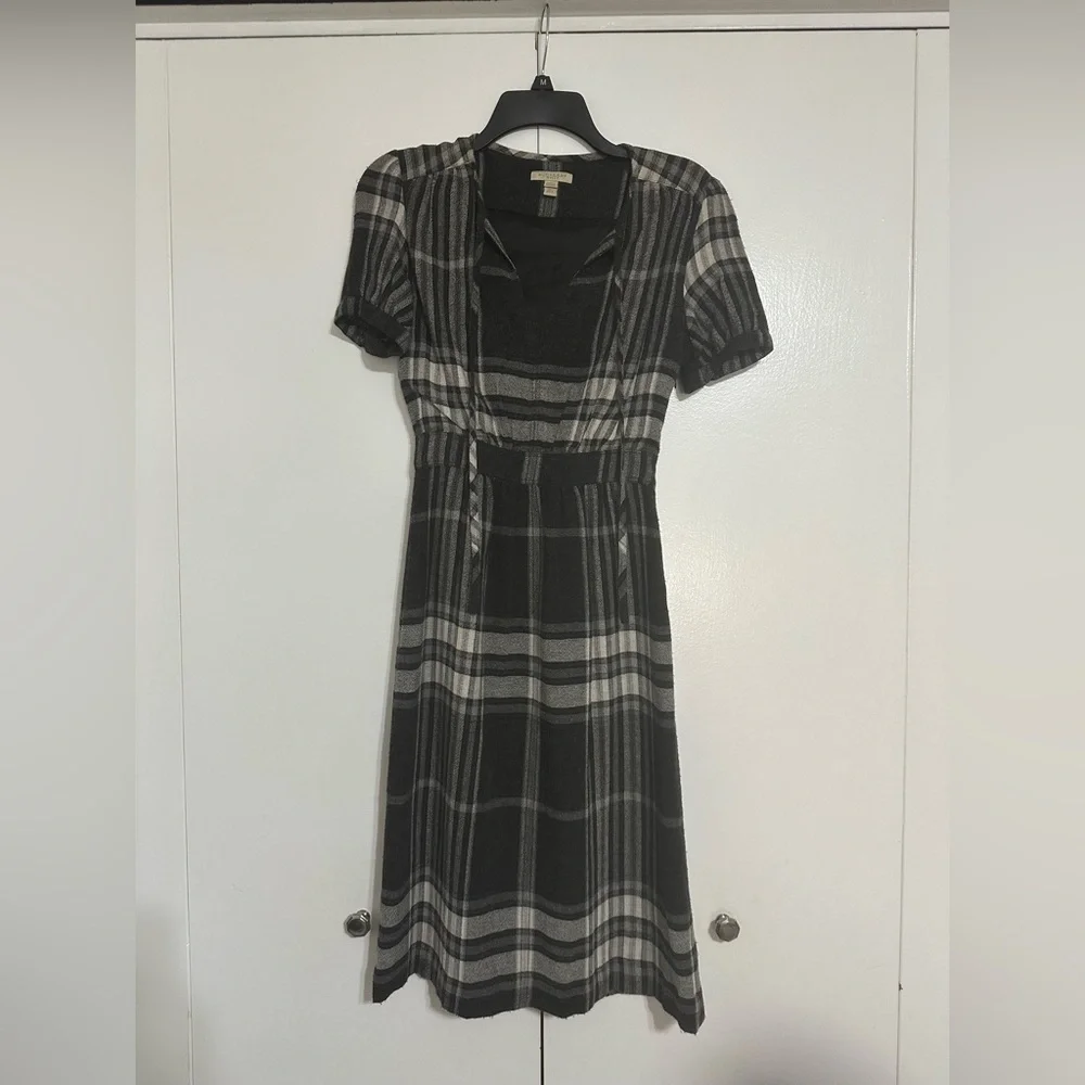Burberry Brit Grey Nova Check Tie-Neck Dress - Picture 2 of 15